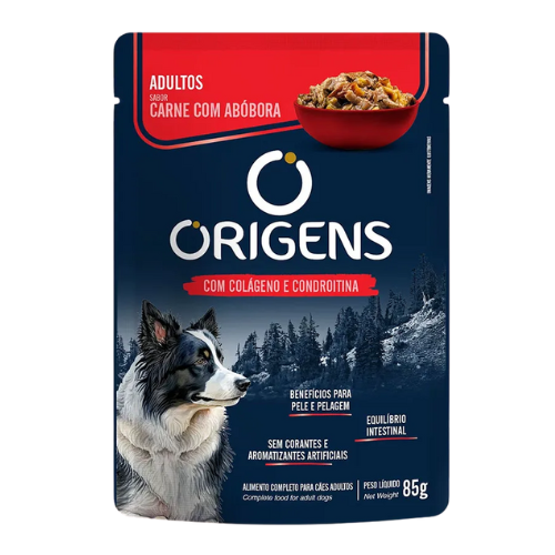 Ração Úmida Origens Cães Adultos Carne Sachê 85g