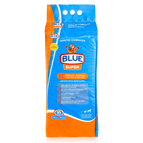 Tapete Higiênico Super Blue Premium 82x60cm 30 Unid