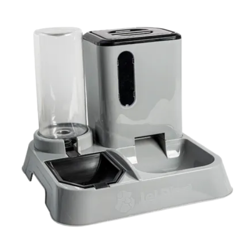 Comedouro Bebedouro Automático Premium Cinza
