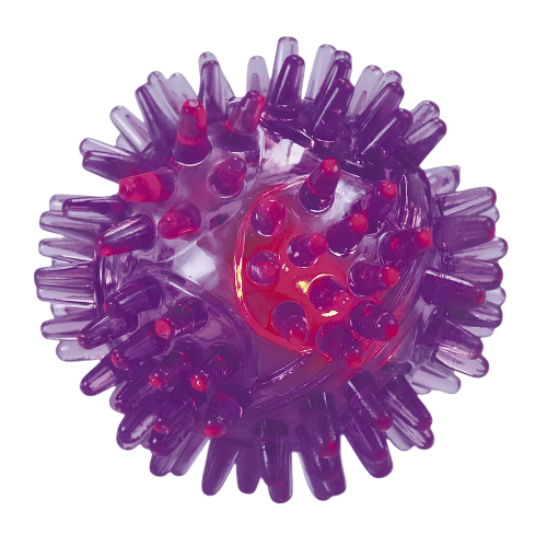 Brinquedo Bola Roxa com Luz e Espinhos Gato Jambo