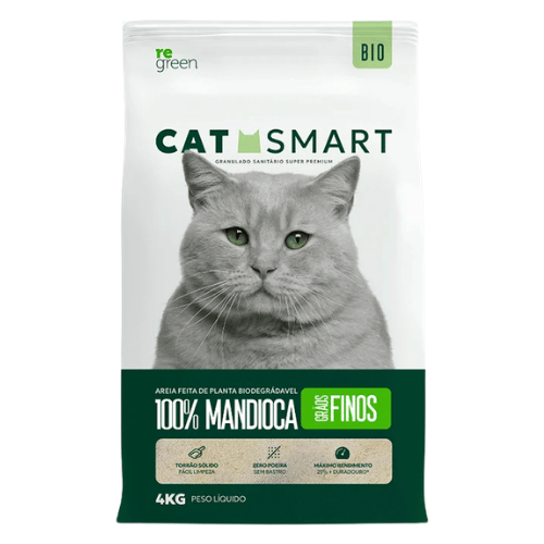 Areia Granulado Sanitário Cat Smart Bio Fina 4kg
