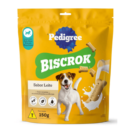 Biscoito Biscrok Sabor Leite Cães Adultos Raças Pequenas 150g