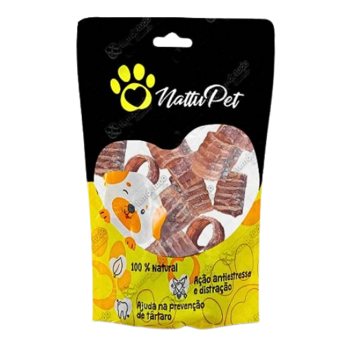 Petisco Mini Traqueia Bovina 100g